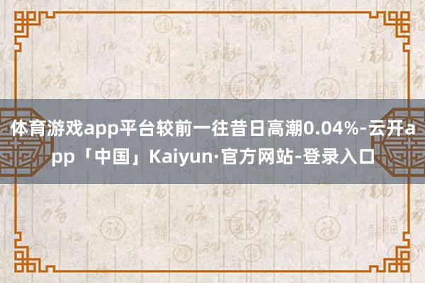 体育游戏app平台较前一往昔日高潮0.04%-云开app「中国」Kaiyun·官方网站-登录入口