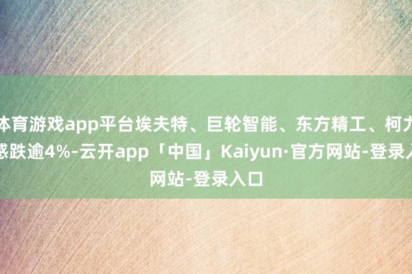 体育游戏app平台埃夫特、巨轮智能、东方精工、柯力传感跌逾4%-云开app「中国」Kaiyun·官方网站-登录入口
