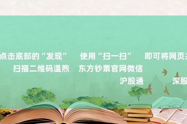 开云体育      点击底部的“发现”     使用“扫一扫”     即可将网页共享至一又友圈                            扫描二维码温煦    东方钞票官网微信                                                                        沪股通             深股通             港