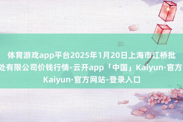 体育游戏app平台2025年1月20日上海市江桥批发市集策画惩处有限公司价钱行情-云开app「中国」Kaiyun·官方网站-登录入口