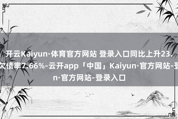 开云Kaiyun·体育官方网站 登录入口同比上升23.37%；欠债率7.66%-云开app「中国」Kaiyun·官方网站-登录入口