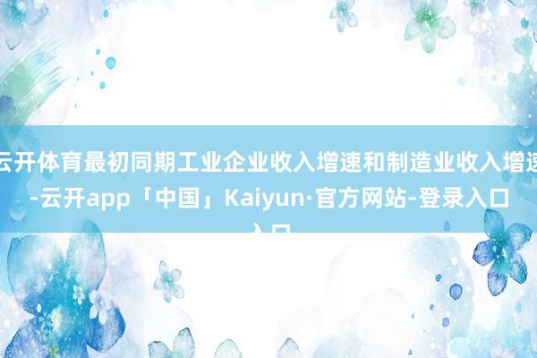 云开体育最初同期工业企业收入增速和制造业收入增速-云开app「中国」Kaiyun·官方网站-登录入口